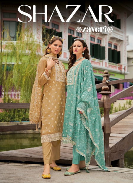 Shazar By Zaveri Organza Embroidery Kurti With Bottom Dupatta Wholesale In India Catalog